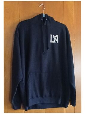 Men's Black Crewneck Sweater with LA Logo Size XL
